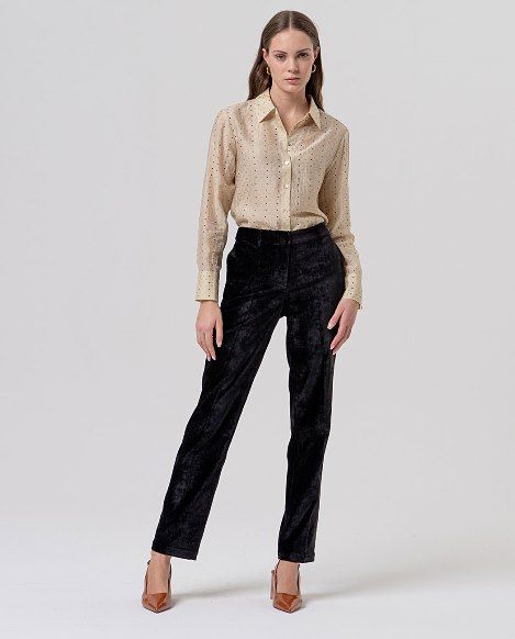 Surkana Pantalone in velluto nero