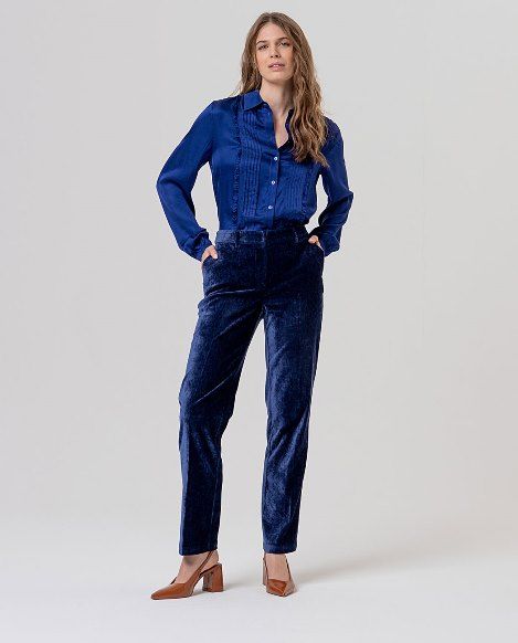 Surkana Pantalone in velluto Bluette