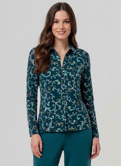 Surkana camicia stampata petrolio