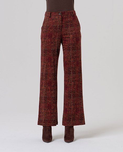 Surkana Pantalone a quadri Bordeaux