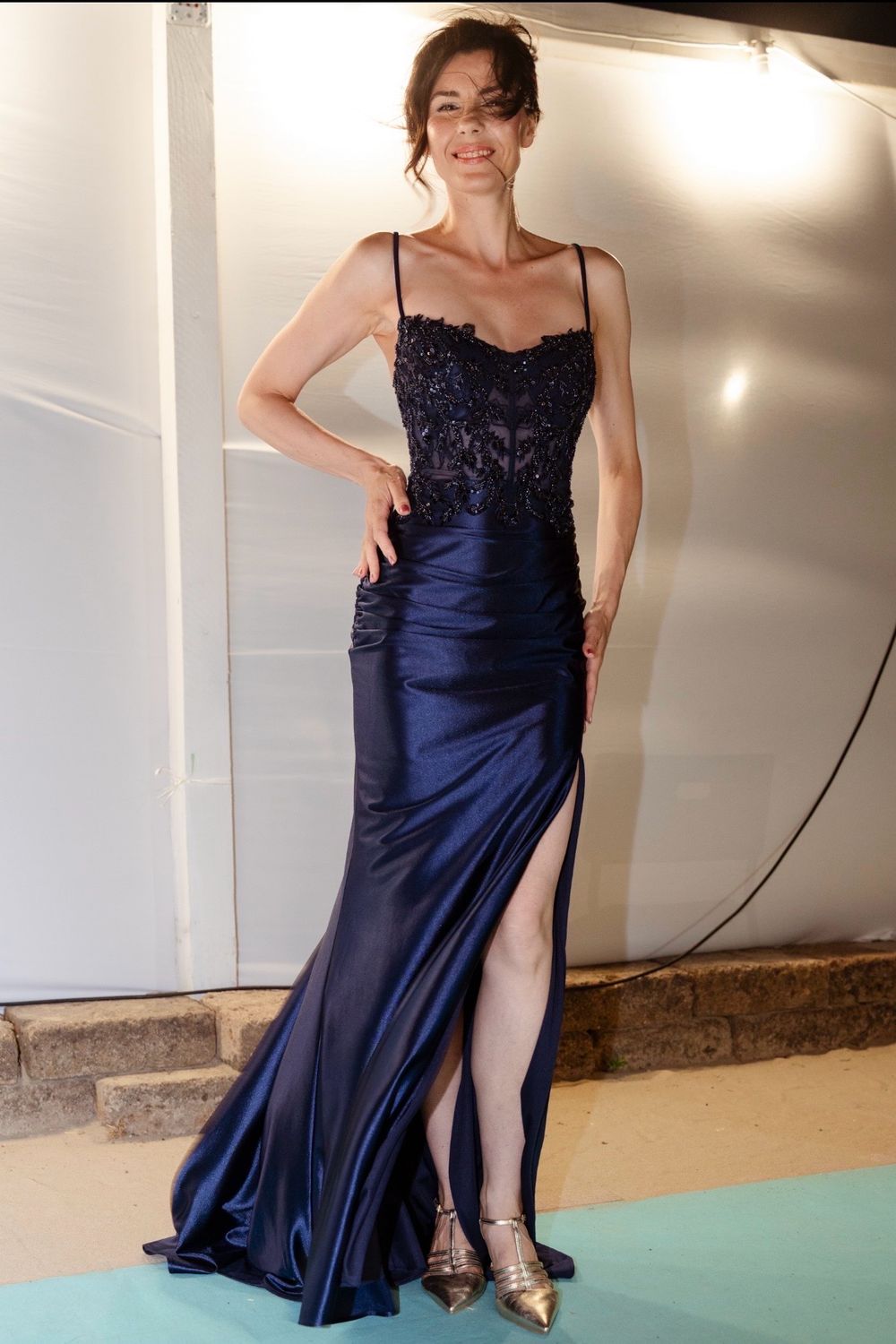Collezione cerimonia abito sirena blu