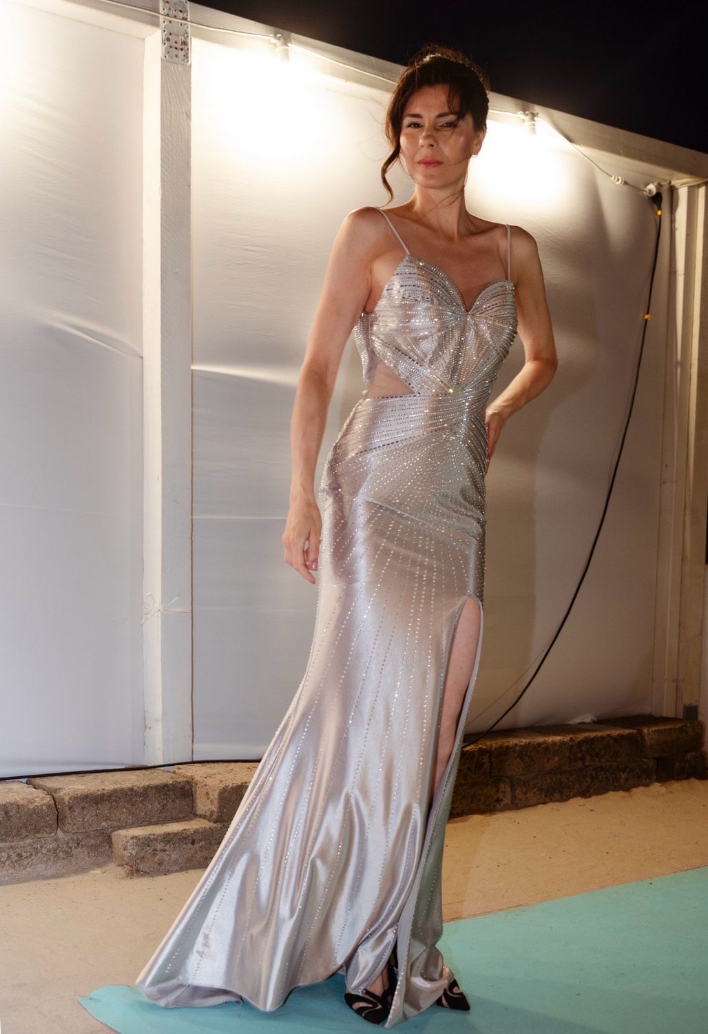 Collezione cerimonia abito argento sirena