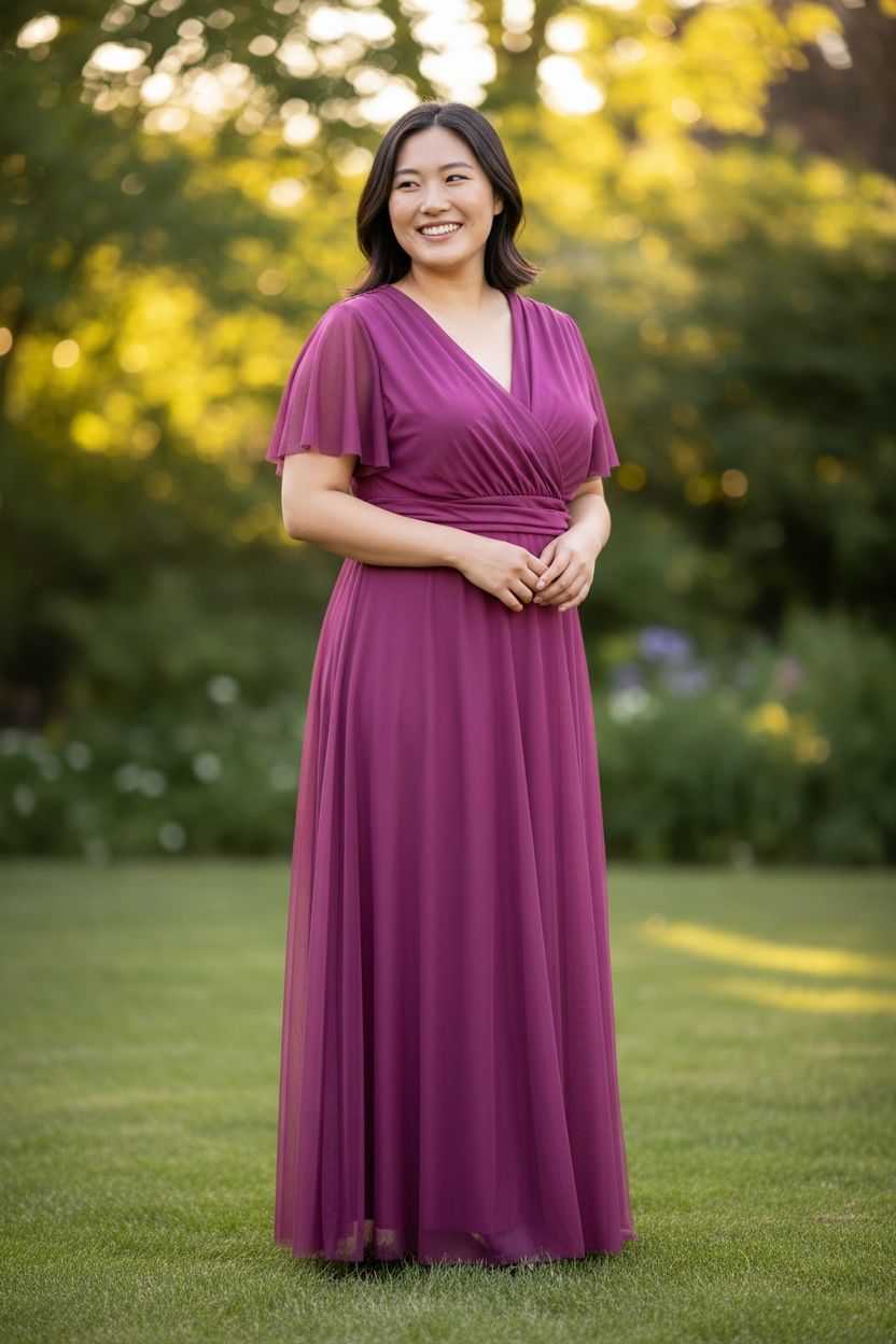 Collezione cerimonia Curvy abito Lucia magenta