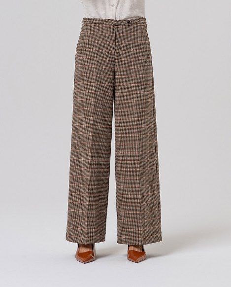 Surkana pantalone a quadri cammello