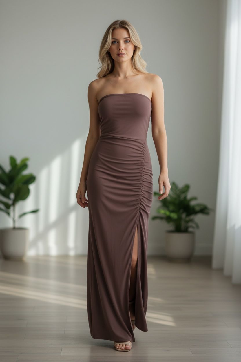Collezione unica abito bustier marrone
