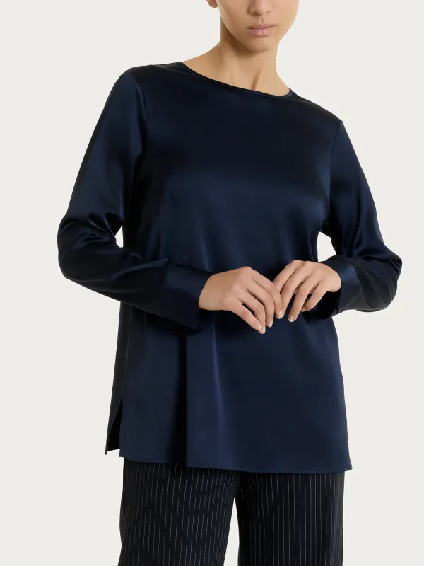 Ragno Blusa Stretch Satin blu