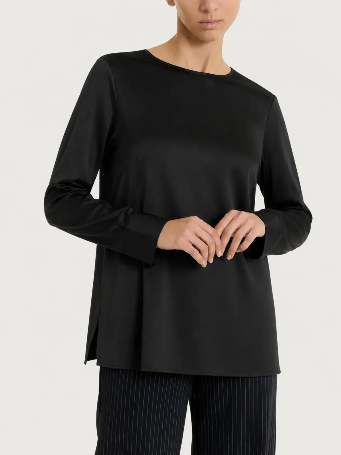 Ragno Blusa Stretch Satin nero
