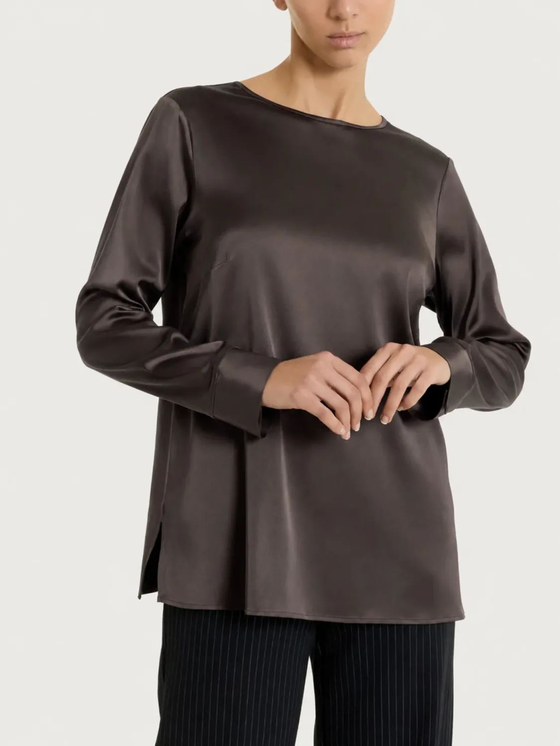 Ragno Blusa Stretch Satin marrone