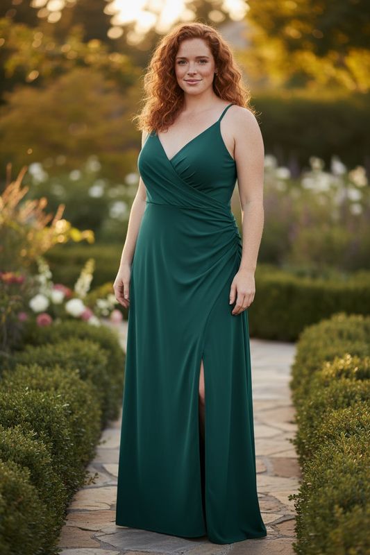 Collezione unica Curvy abito Ariel verde bosco