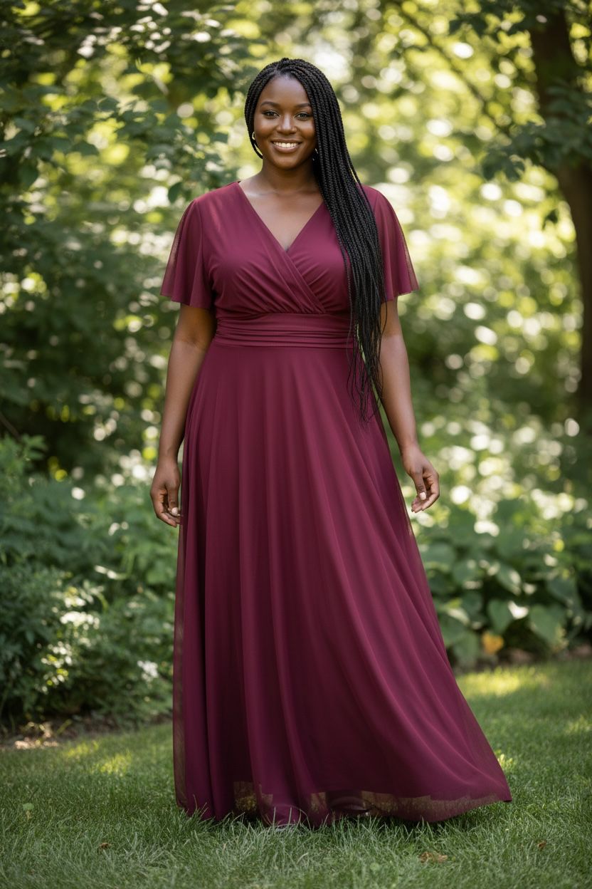 Collezione cerimonia Curvy abito Lucia vino