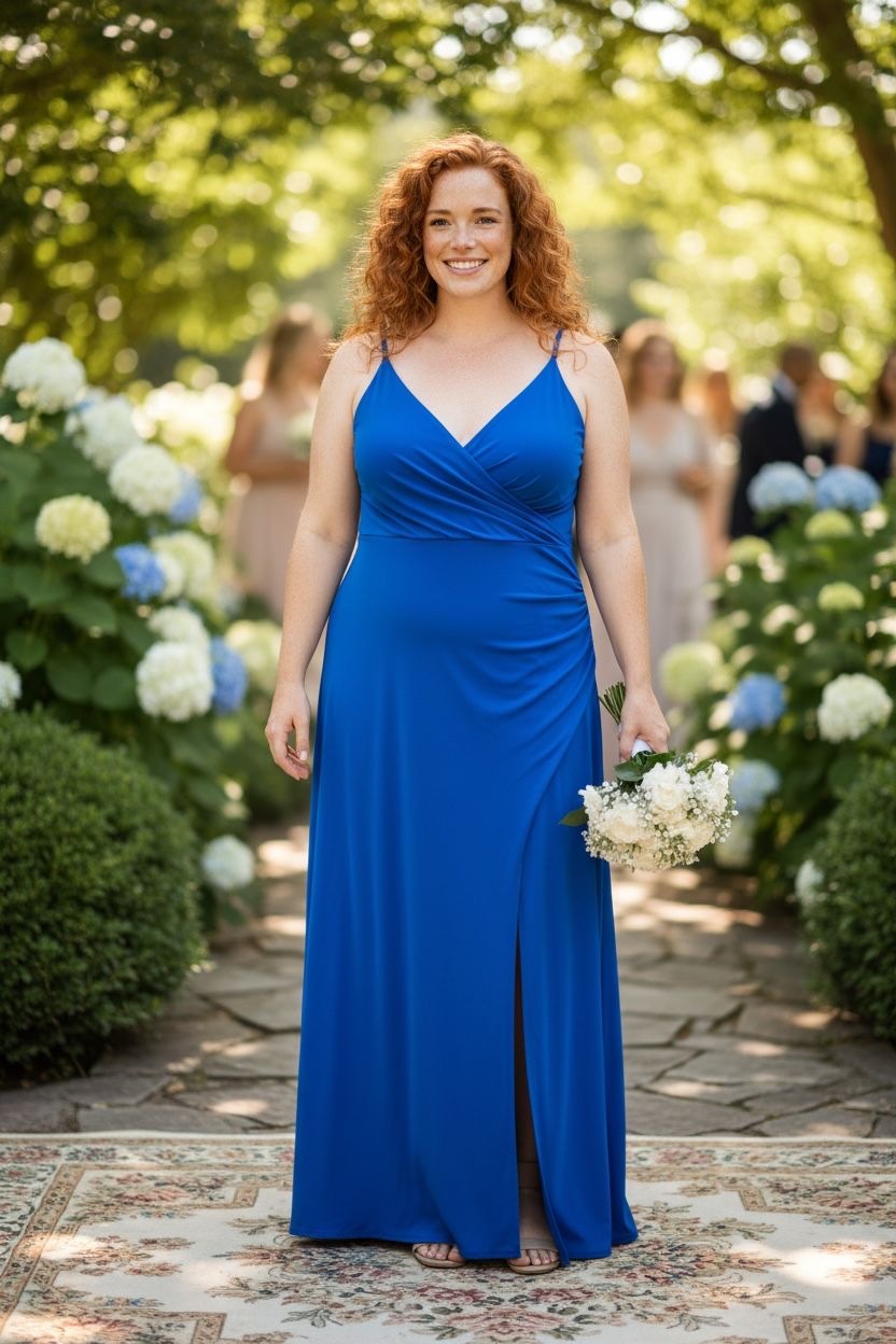 Collezione cerimonia Curvy abito Ariel bluette
