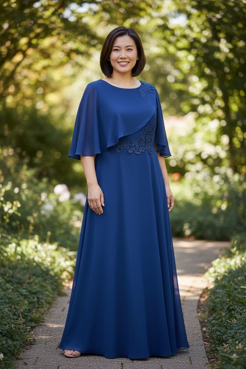 Collezione cerimonia Curvy abito applicazioni blu