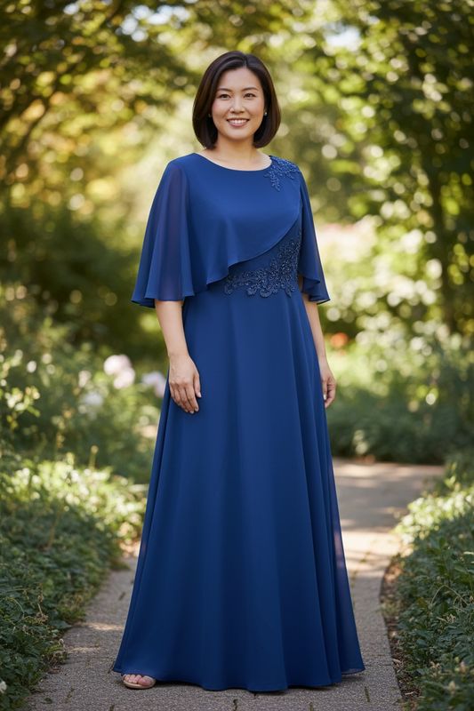 Collezione cerimonia Curvy abito applicazioni blu