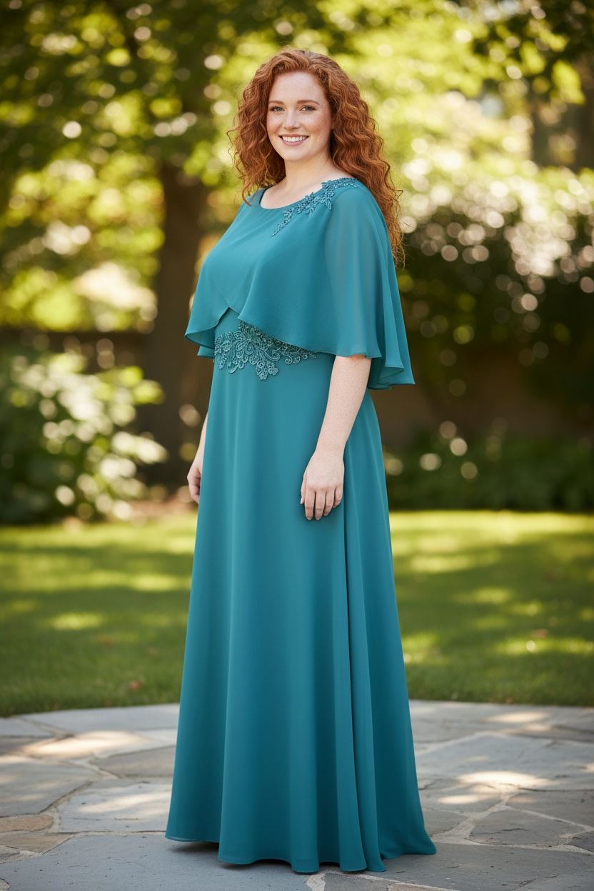 Collezione cerimonia Curvy abito applicazioni petrolio