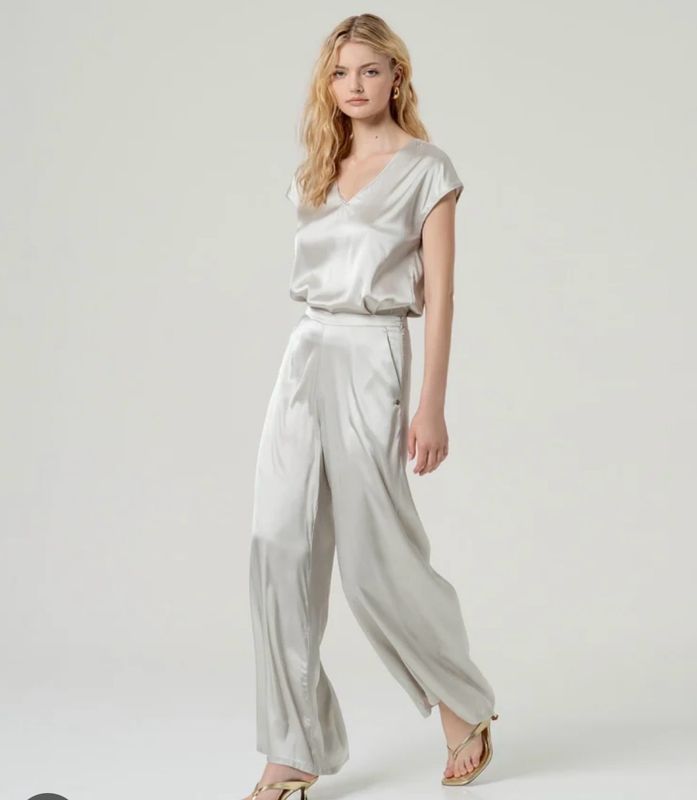 Surkana pantalone fluido argento