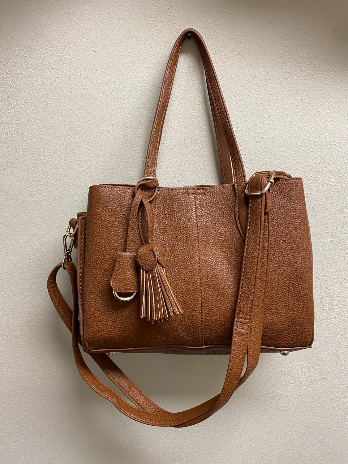 Borsa doppio manico cammello