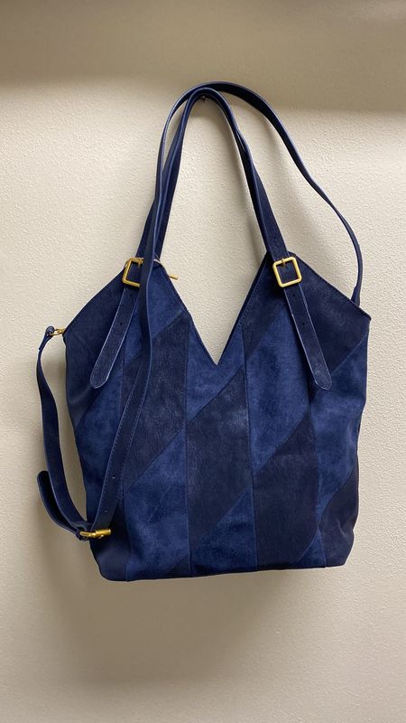 Borsa doppio manico blu