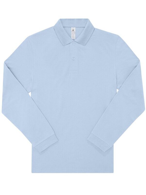 B&amp;C My polo 180 LSL, Color: blush blue, Size: S