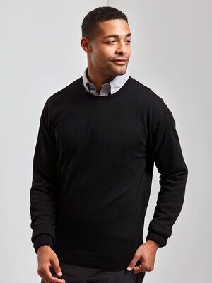 Men's Crew Neck Cotton Rich Knitted Sweater