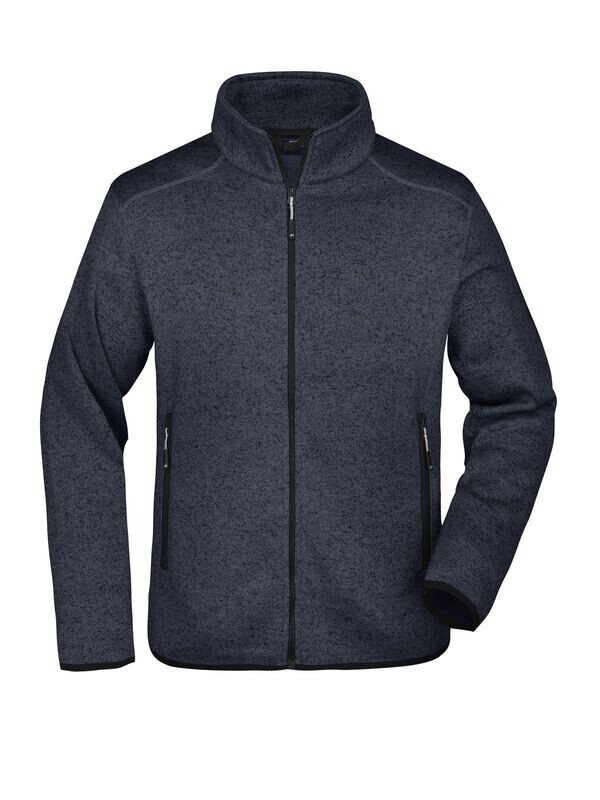 Men&#39;s Knitted Fleece Jacket, Color: dark-grey-melange/silver, Size: S