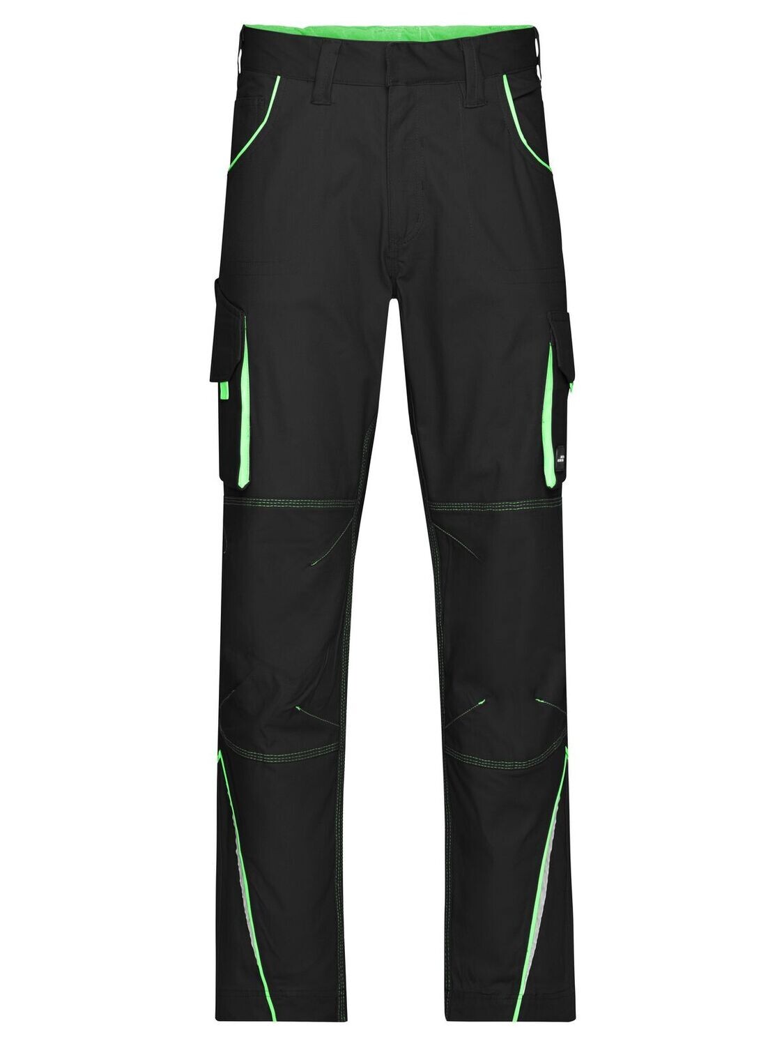 Workwear Pants - Color, Color: black/lime-green, Size: 27