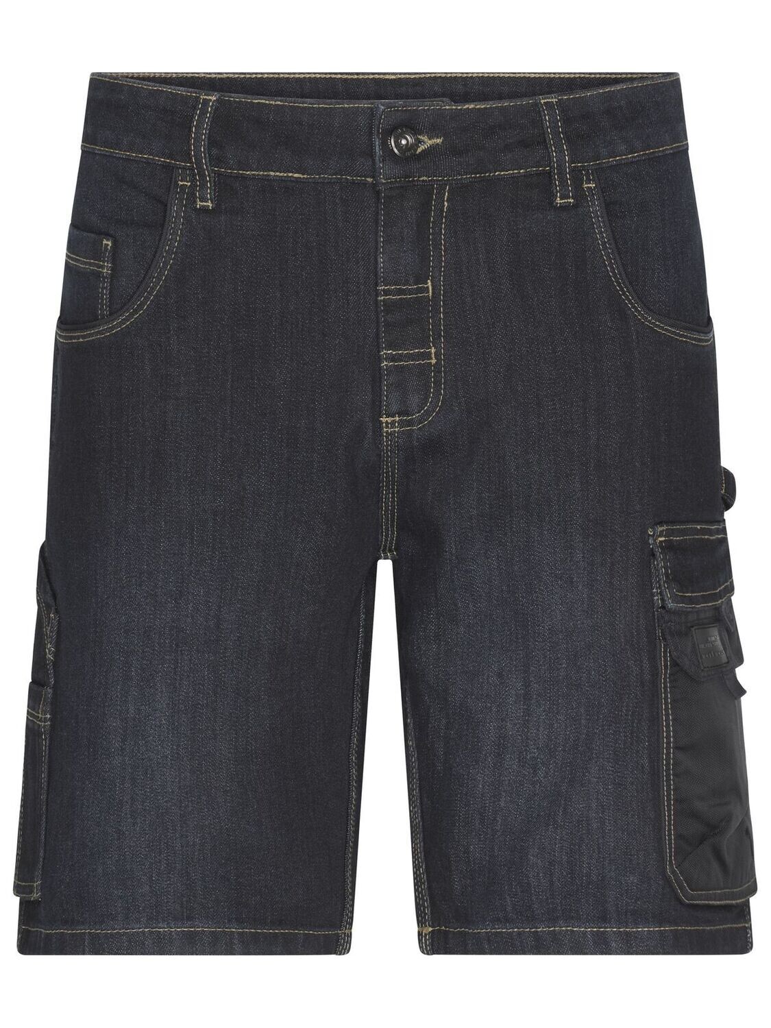 Workwear Stretch Bermuda-Jeans, Color: black denim, Size: 42
