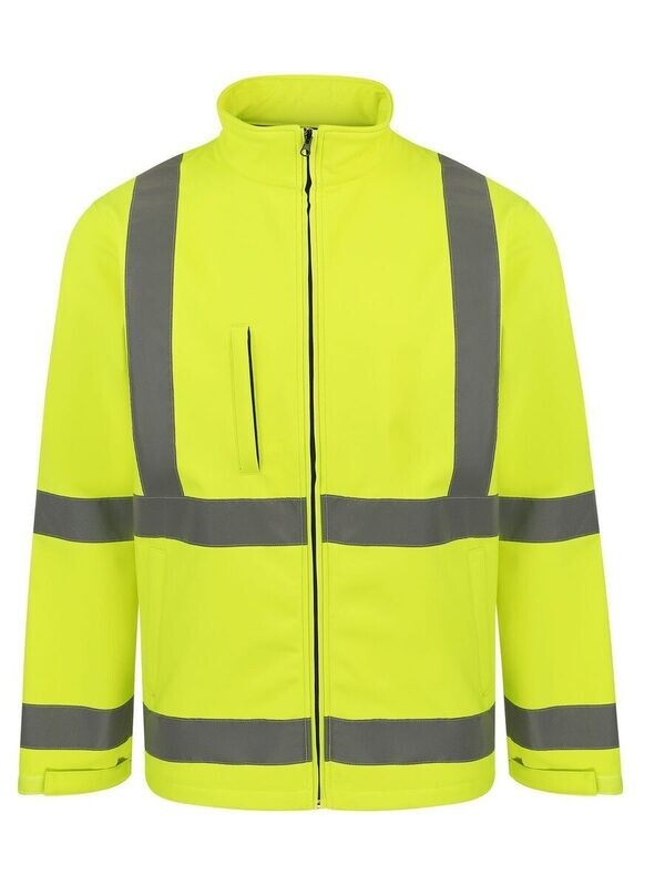 Hi-Viz Softshell Jacket, Color: Yellow, Size: S