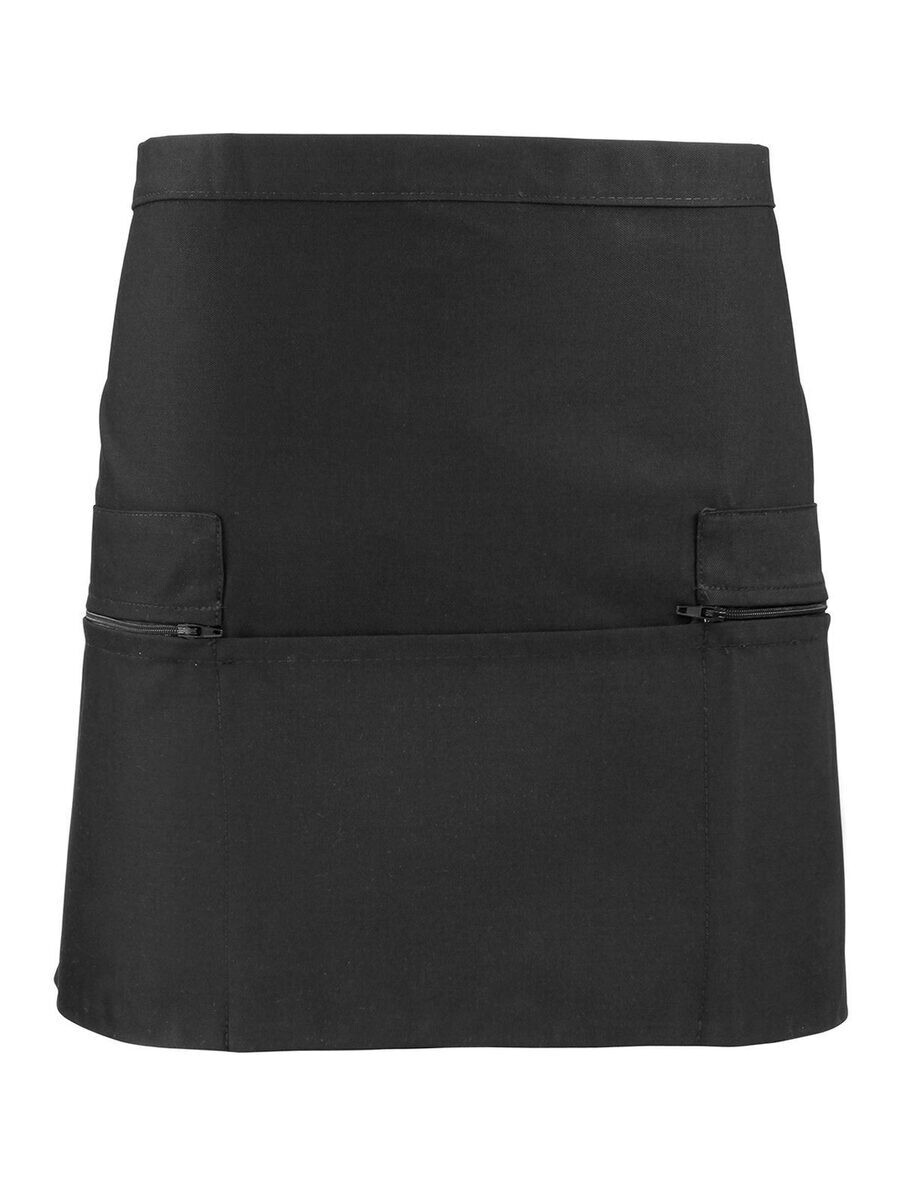  Zip Pocket Waist Apron, Color: black, Size: UNICA