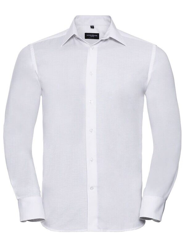 Men&#39;s LSL Tailored Oxford Shirt, Color: white, Size: S