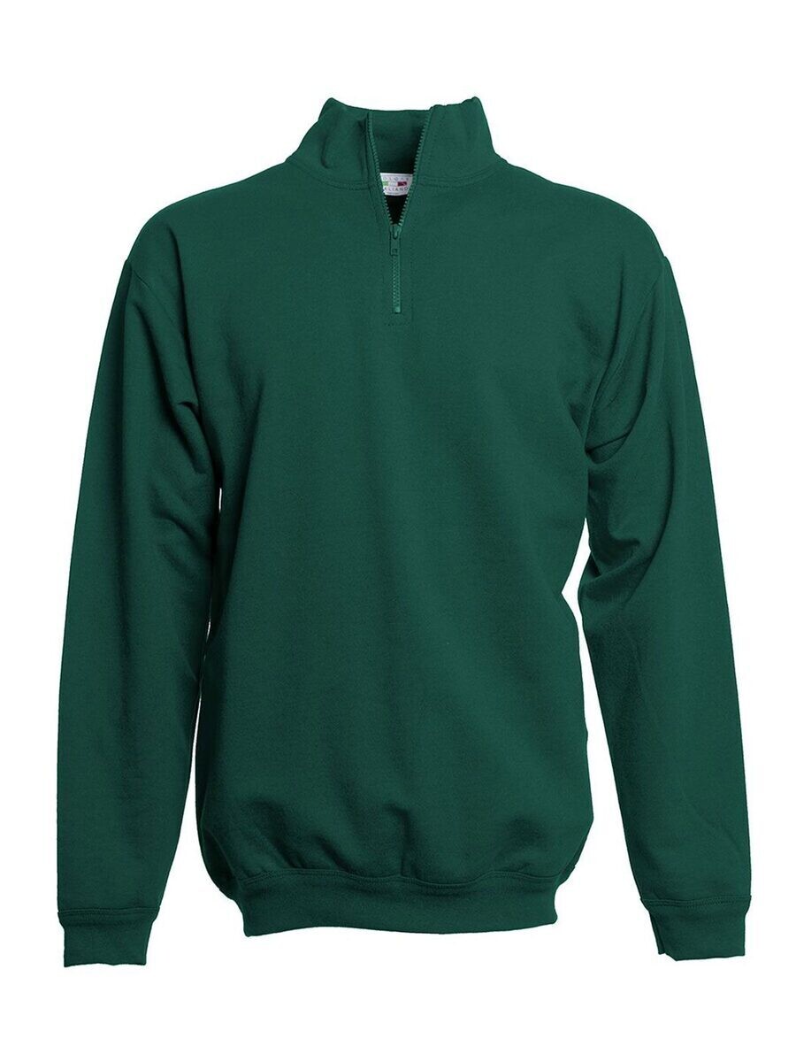 Zip Neck Sweat, Color: bottle-green, Size: M