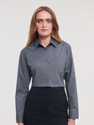 Ladies' Long Sleeve PolyCotton Poplin Shirt