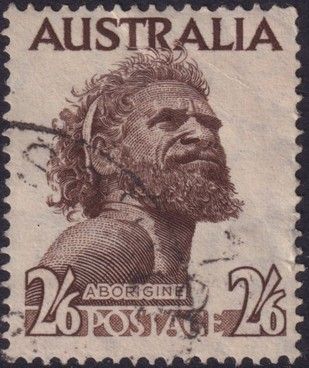 Australia 1952 2/6d Aborigine with Inverted Sideways Watermark