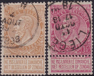 Belgium 1893 SG87 &amp; SG89 used