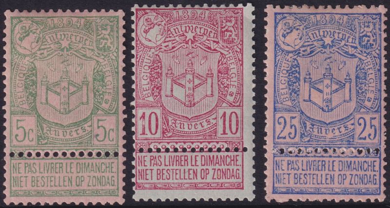 Belgium 1894 SG93-5 MH