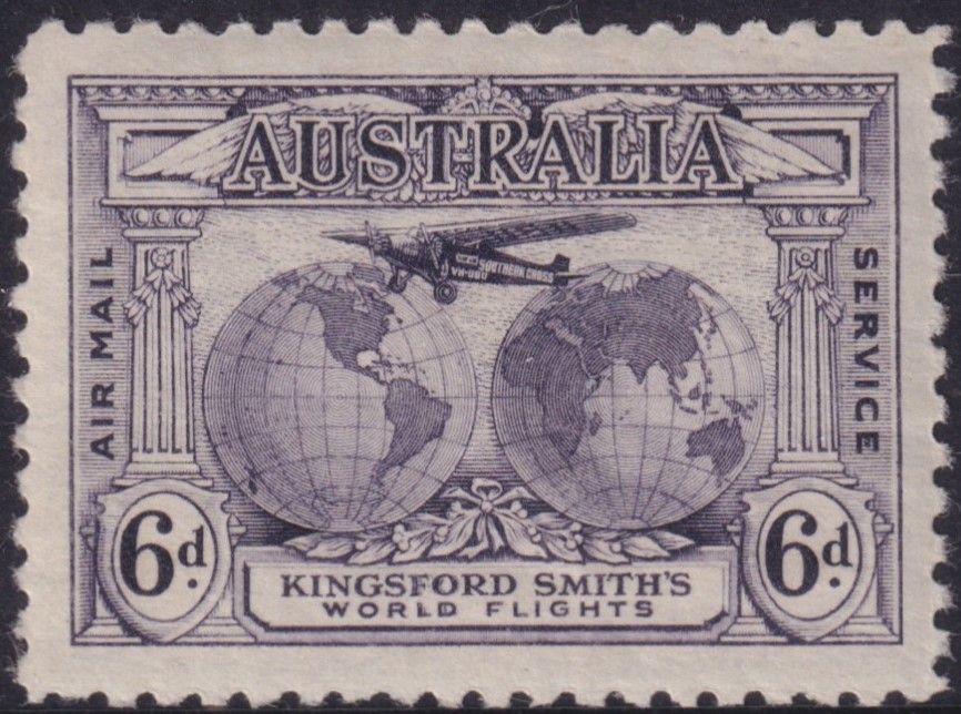Australia 1932 6d Kingsford Smith with re-entry