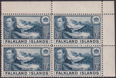 Falkland Islands 1948 1/- Deep Dull Blue