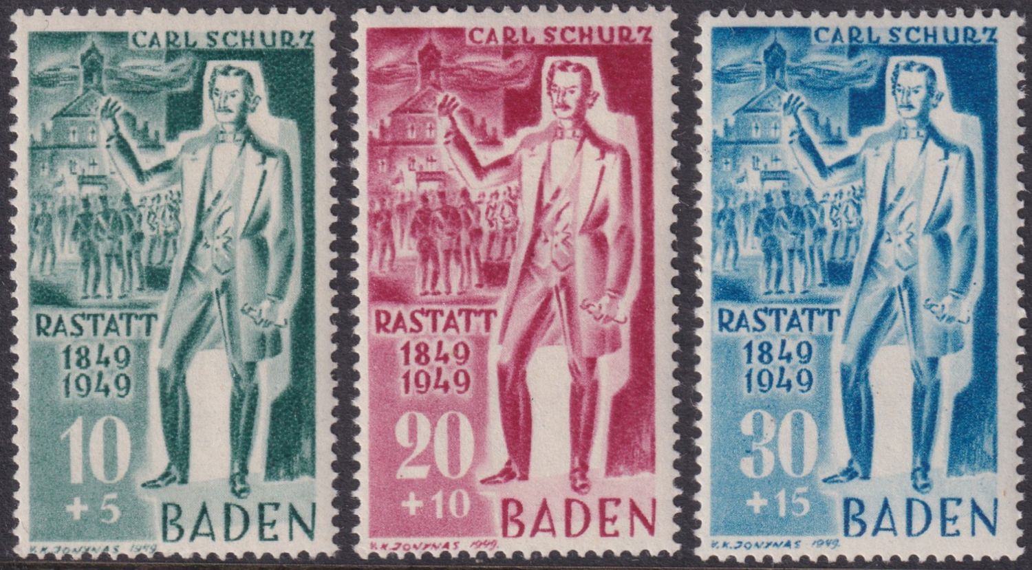 Baden 1949 Rastatt Centenary Set (A)
