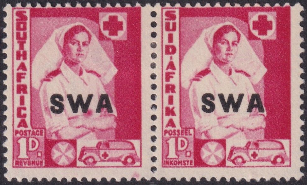 South West Africa 1941 1d War Effort Stain on Uniform