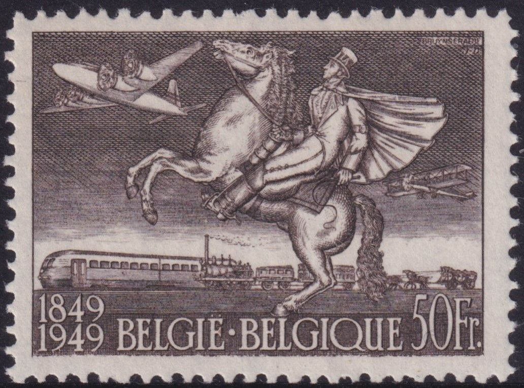 Belgium 1949 50f  Belgian Stamp Centenary