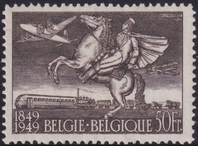 Belgium 1949 50f  Belgian Stamp Centenary