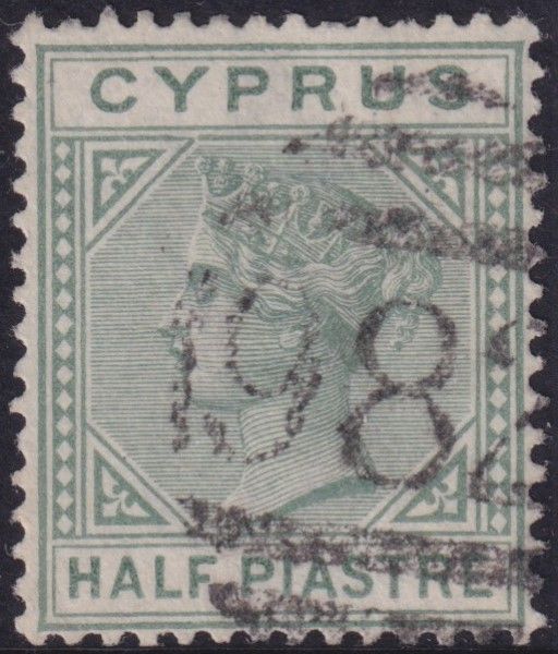 Cyprus 1882 ½p Dull Green with Detached Triangle