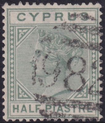Cyprus 1882 ½p Dull Green with Detached Triangle