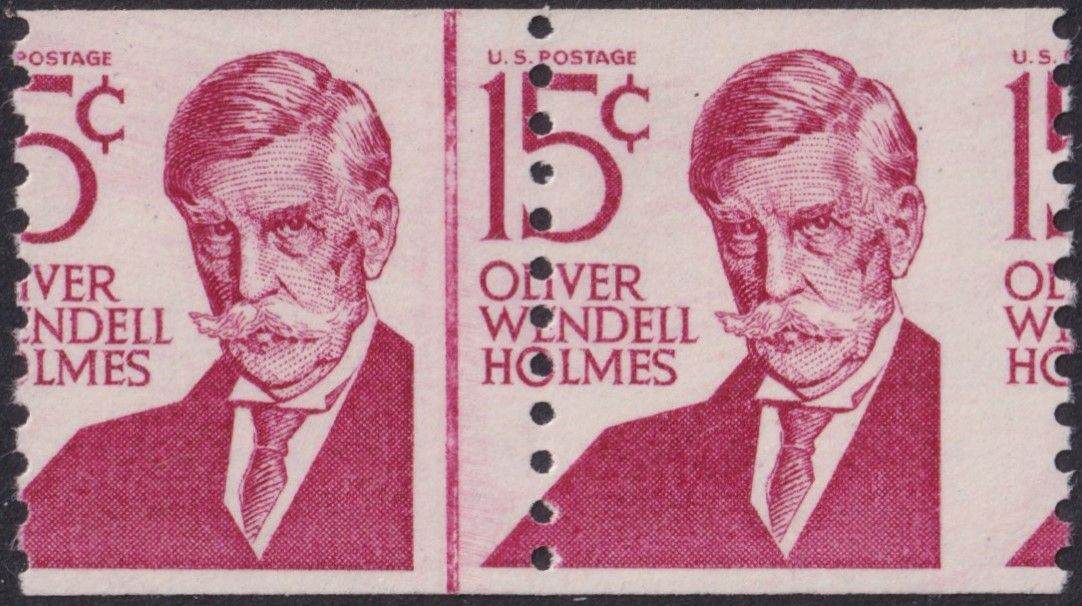 USA 1965 15c Wendell Holmes Misperf Pair