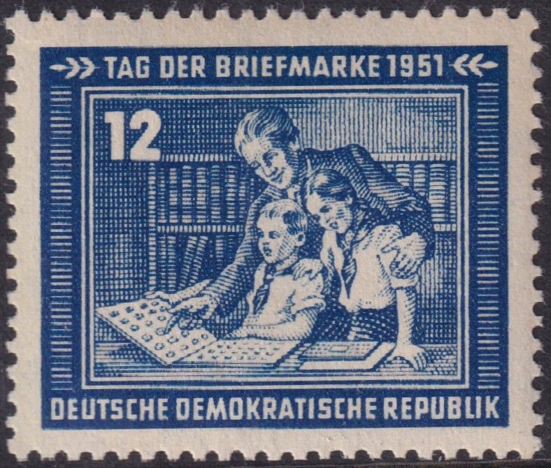 East Germany 1951 12pf Stamp Day