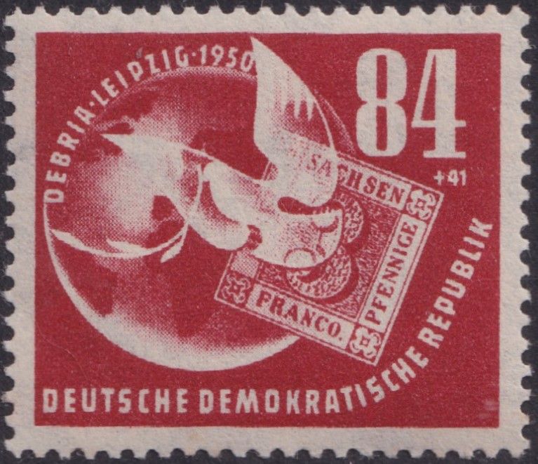 East Germany 1950 84pf+41pf Debria Philatelic Exhibition