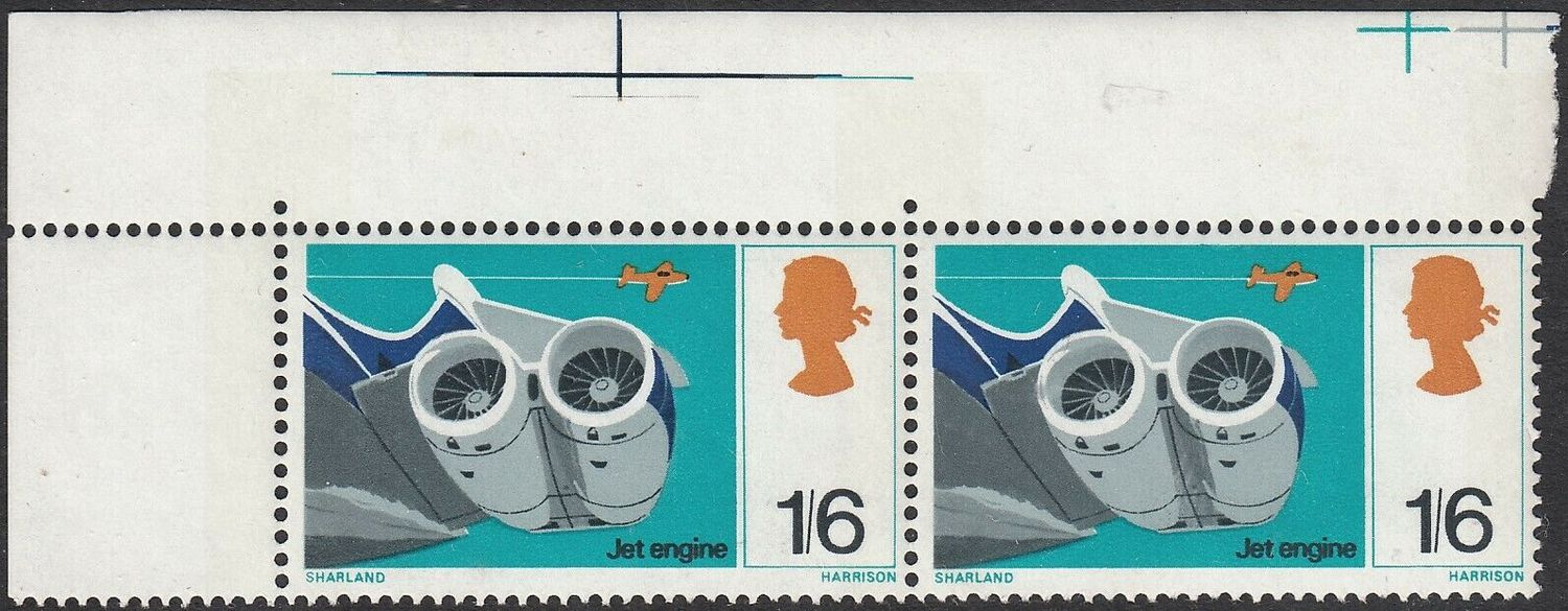 GB 1967 1/6d Jet Engine Cowling Flaw