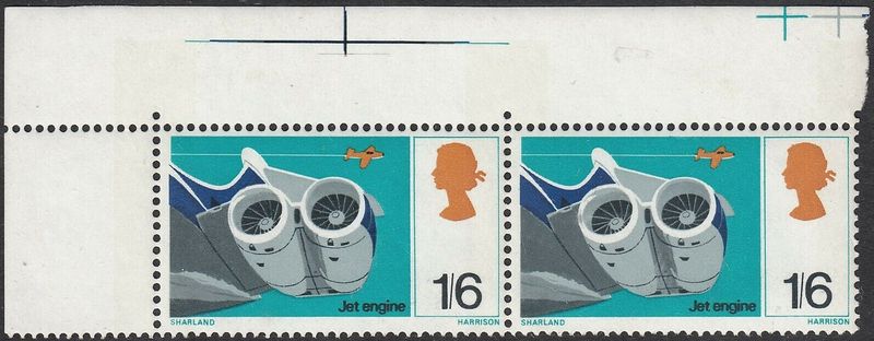 GB 1967 1/6d Jet Engine Cowling Flaw