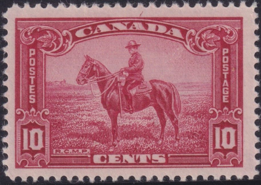 Canada 1935 10c Mountie Transient Flaw