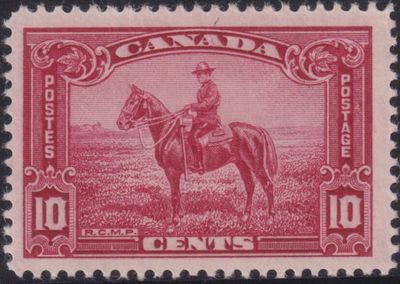 Canada 1935 10c Mountie Transient Flaw