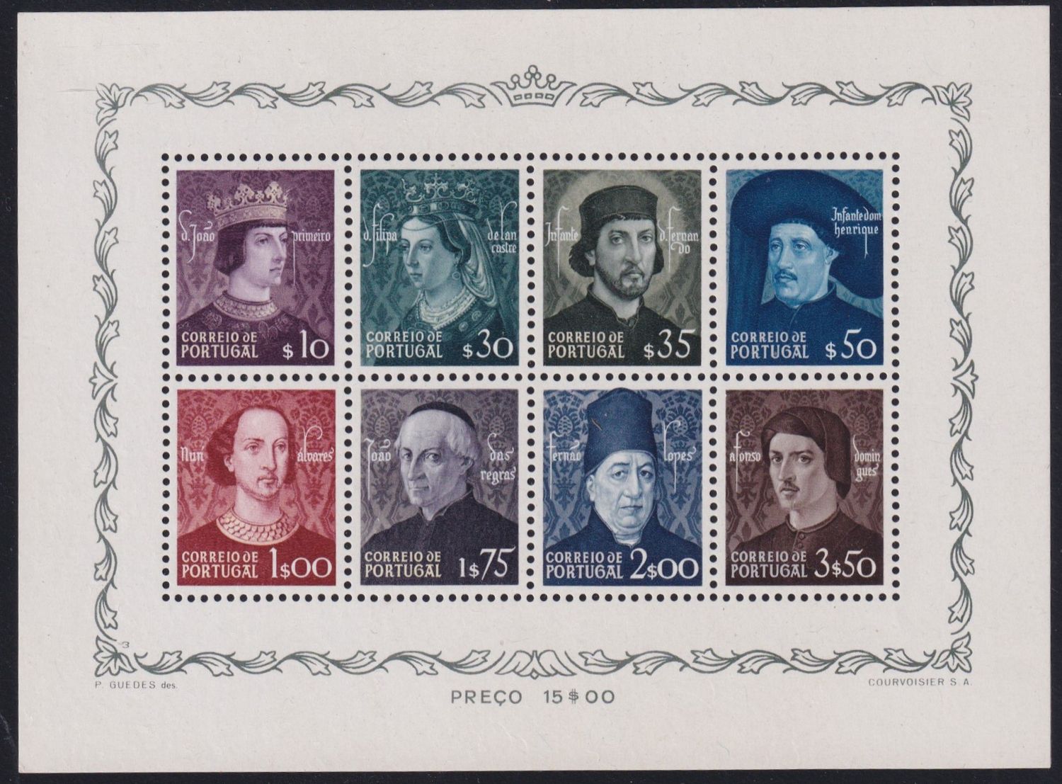 Portugal 1949 Portraits Miniature Sheet